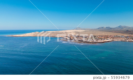 aerial view of Corralejo bay 55934679
