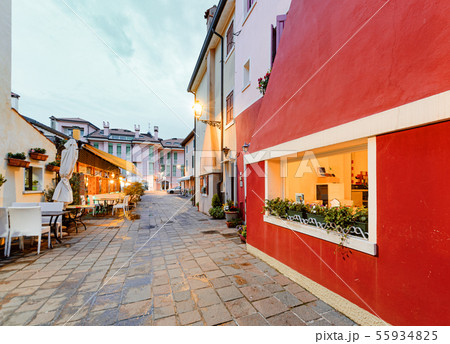colorful street in the Old city 55934825