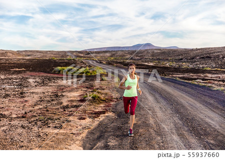 Athlete runner trail running in nature mountains 55937660
