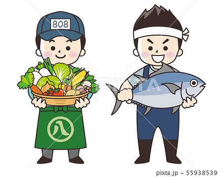 八百屋の男性と魚屋の男性 八百屋の男性と魚屋の男性 55938539