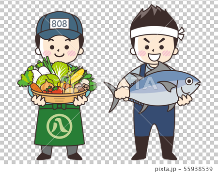 Greengrocer male and fish shop male 55938539