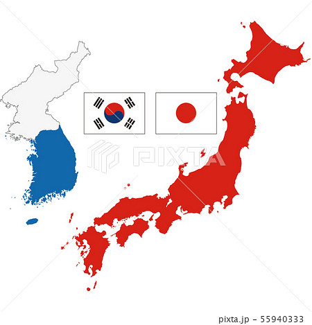 日本と韓国の関係のイラスト素材
