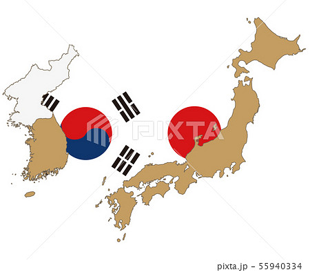 日本と韓国の関係のイラスト素材