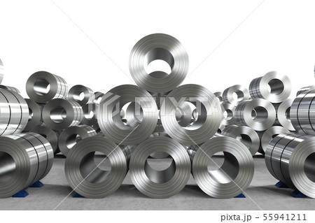 roll of steel sheet in factory 55941211