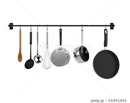 kitchen rack hanging with kitchen utensils kitchen rack hanging with kitchen utensils 55941942