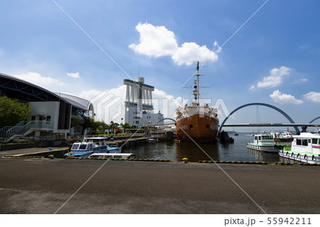 青空と南極観測船とポートビル 55942211
