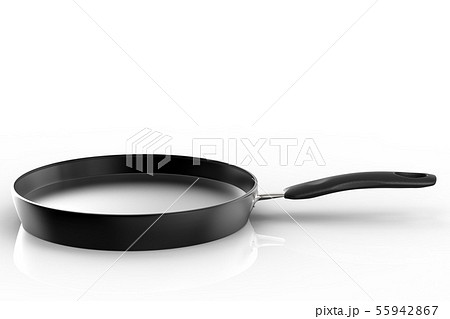 empty pan on white background 55942867