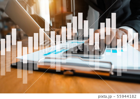 business working in the work area with smartphones business working in the work area with smartphones 55944182