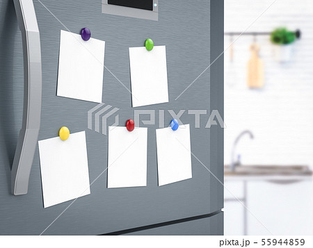 empty notes on refrigerator 55944859