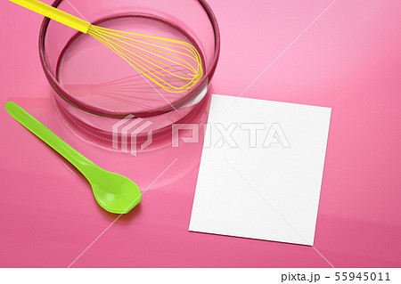 blank paper with wire whisk in a bowl blank paper with wire whisk in a bowl 55945011