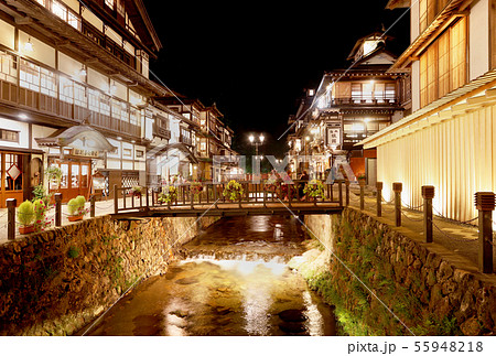 夏の夜の銀山温泉 夏の夜の銀山温泉 55948218