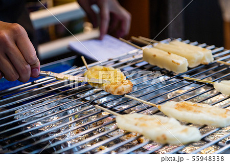 Japanese rice ball on stick dessert Japanese rice ball on stick dessert 55948338