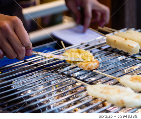 Japanese rice ball on stick dessert Japanese rice ball on stick dessert 55948339
