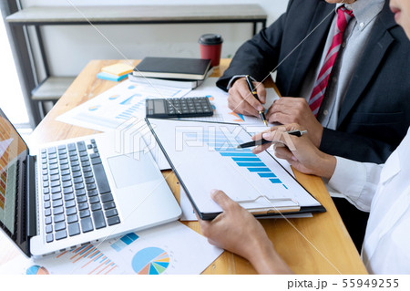 Businessman coaching office staff 55949255