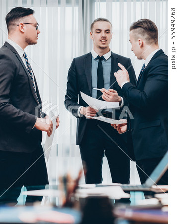 corporate briefing male colleagues project terms corporate briefing male colleagues project terms 55949268