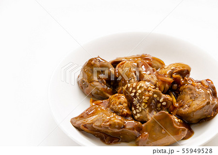 鶏レバーのしぐれ煮。 55949528