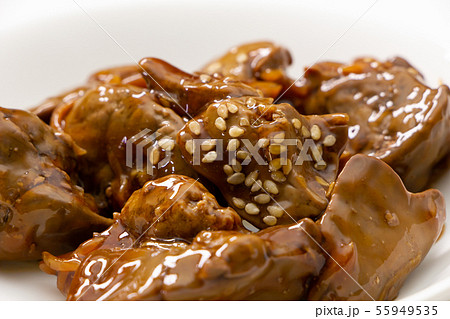 鶏レバーのしぐれ煮。 55949535