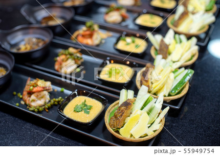 Prepare set for Thai food in dinner individual Prepare set for Thai food in dinner individual 55949754