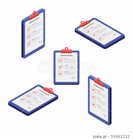 Check list, Clipboard, Document, Isometric 55952232