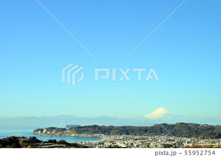 富士山 江の島 鎌倉市浄明寺の風景 日本 富士山 江の島 鎌倉市浄明寺の風景 日本 55952754