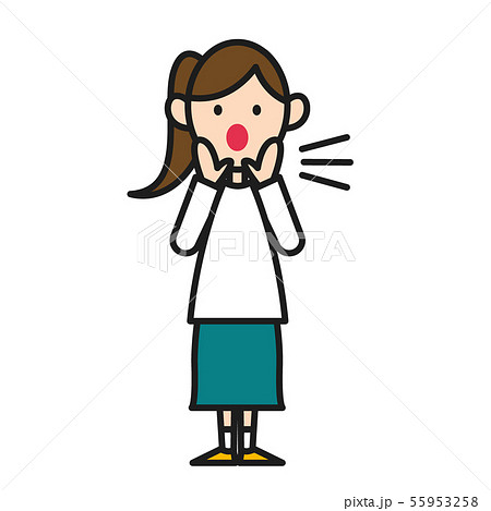 女性 呼びかけのイラスト素材