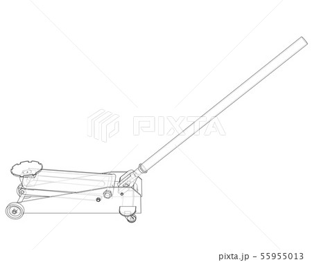 Outline Floor Car Jack. Vector 55955013