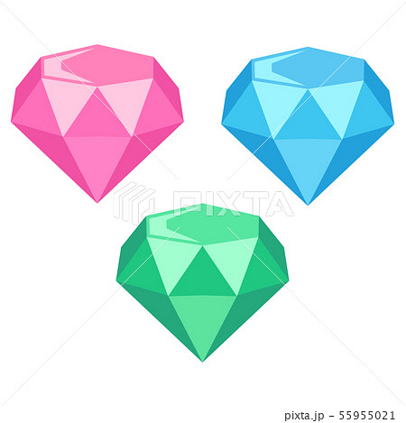 キラキラ輝く宝石 ダイヤモンド のイラストのイラスト素材 55955021 Pixta