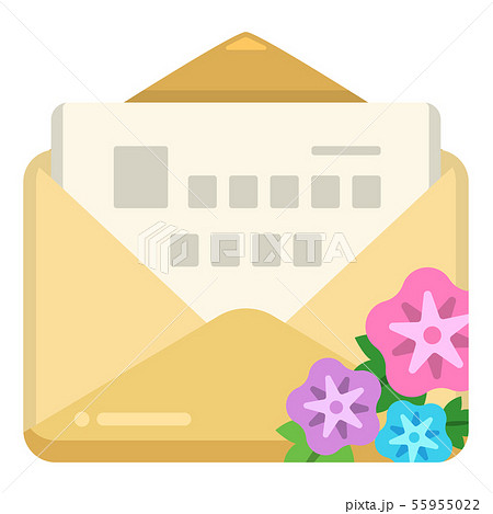 手紙 レター 便せん 封筒 メール のイラストのイラスト素材