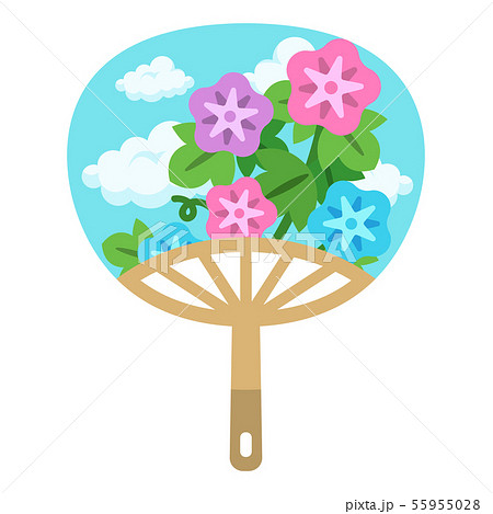 団扇 うちわ のイラストのイラスト素材