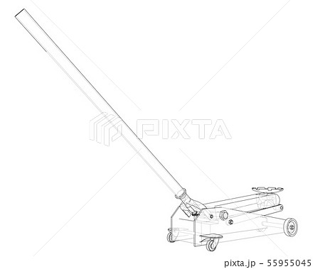 Outline Floor Car Jack. Vector 55955045