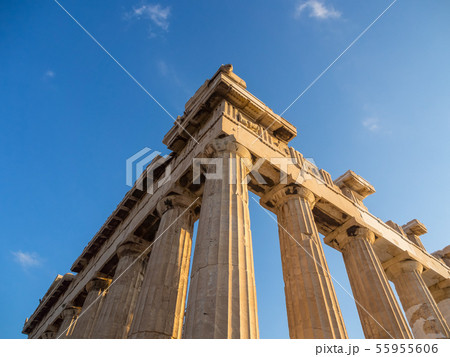 Parthenon and its columns on Acropolis in Athens, Parthenon and its columns on Acropolis in Athens, 55955606