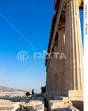 Columns of Parthenon temple on Acropolis, Athens Columns of Parthenon temple on Acropolis, Athens 55955607