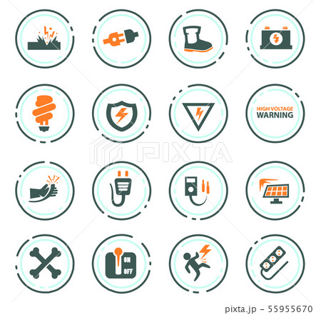 High voltage icons set 55955670