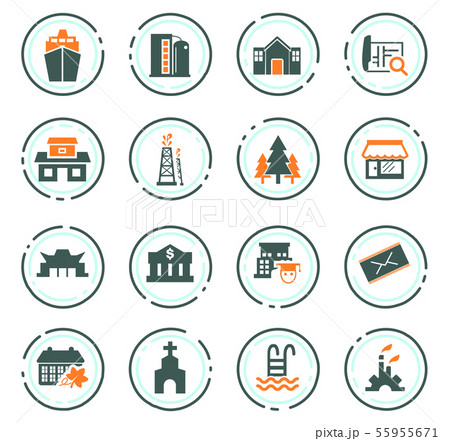 Infrastucture of the city icons set 55955671
