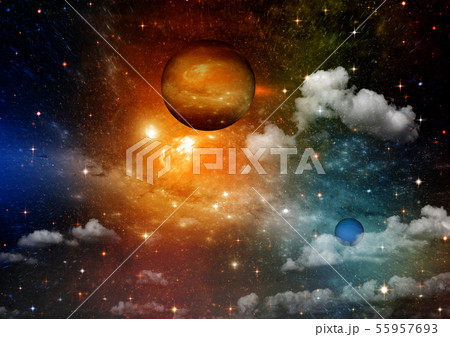 galaxy in a free space. 3D rendering 55957693