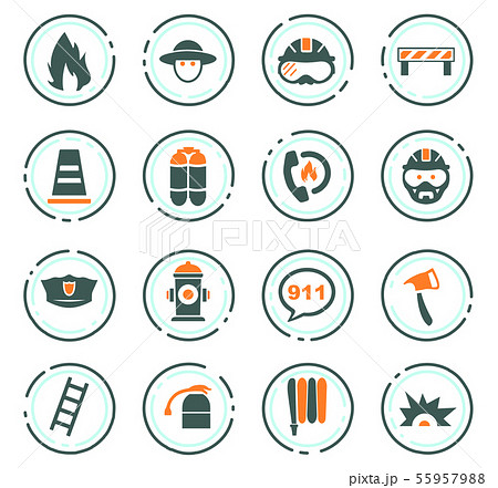 Fire brigade icons set Fire brigade icons set 55957988