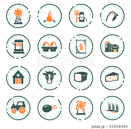 Agriculture and farming icons set Agriculture and farming icons set 55958395