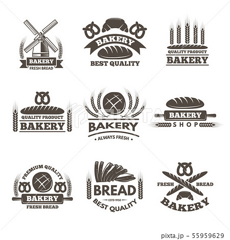 Vintage bakery labels set. Logo template in vector style 55959629