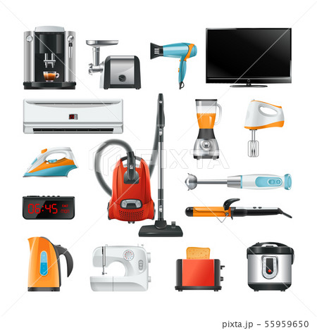 Electronic household equipment isolated on white Electronic household equipment isolated on white 55959650