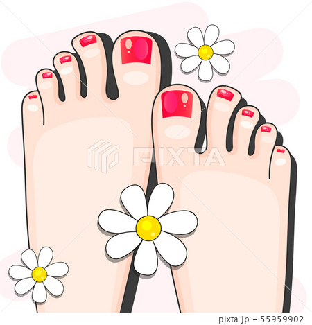 Pedicure Female Fingers Vector Illustration Of 55959902