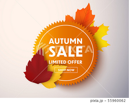 Autumn sale price tag isolated. 55960062