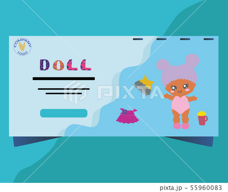 Baby doll party invitation template  55960083
