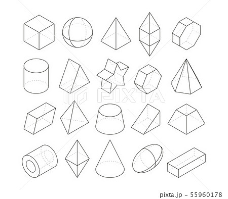 Monoline illustrations. Frames of different geometry shapes 55960178