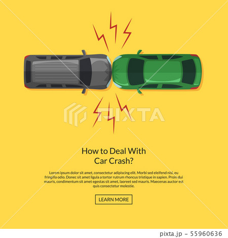 Vector two cars accident top aerial view illustration Vector two cars accident top aerial view illustration 55960636