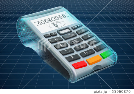 Visualization 3d cad model of POS-terminal 55960870