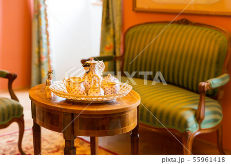 Set of ancient tableware in museum, Europe, nobody 55961418