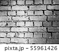 Black and white ruined brick wall photo background 55961426