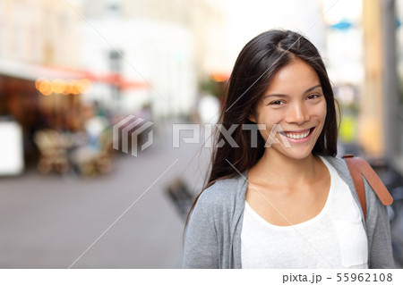 Asian woman candid portrait 55962108