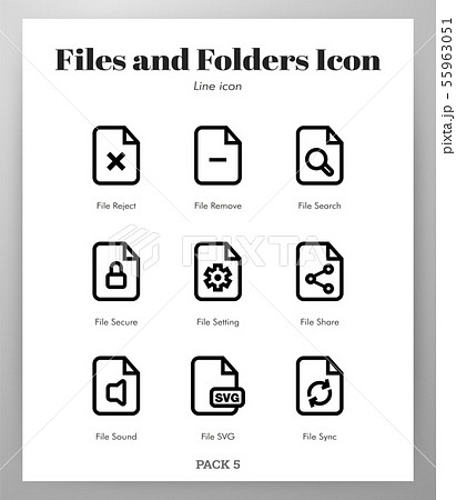 Files and folders icons Line pack Files and folders icons Line pack 55963051