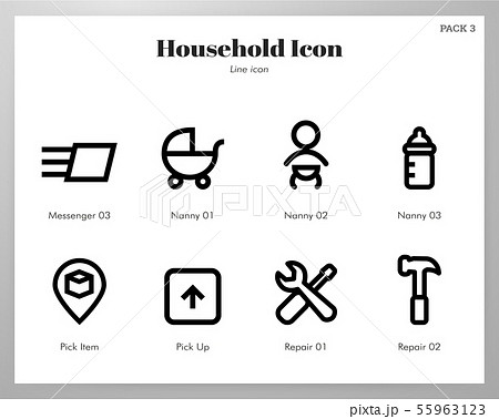 Household icons Line pack 55963123